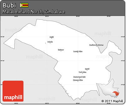 Silver Style Simple Map of Bubi, single color outside
