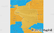 Physical 3D Map of Lupane, political outside