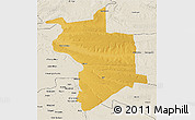 Physical 3D Map of Lupane, shaded relief outside