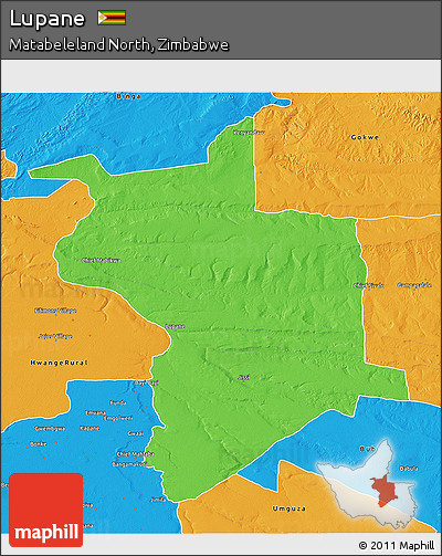 Political 3D Map of Lupane