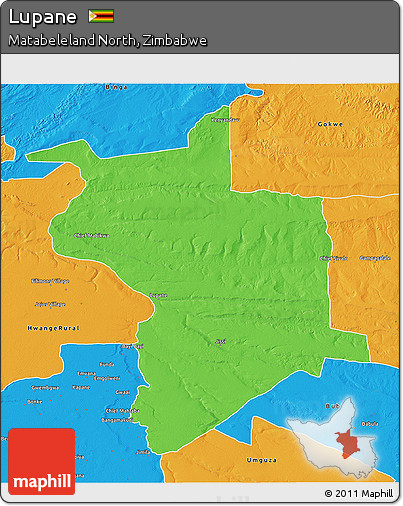 Political 3D Map of Lupane