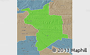 Political 3D Map of Lupane, semi-desaturated