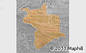 Satellite 3D Map of Lupane, desaturated