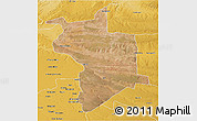 Satellite 3D Map of Lupane, physical outside