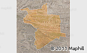 Satellite 3D Map of Lupane, semi-desaturated