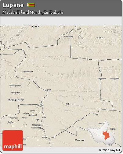 Shaded Relief 3D Map of Lupane