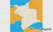 Shaded Relief 3D Map of Lupane, political outside