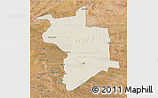 Shaded Relief 3D Map of Lupane, satellite outside