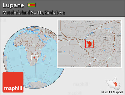 Gray Location Map of Lupane