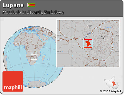Gray Location Map of Lupane