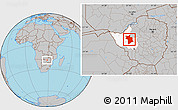 Gray Location Map of Lupane, highlighted parent region