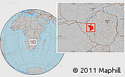 Gray Location Map of Lupane, hill shading