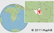 Savanna Style Location Map of Lupane, highlighted parent region