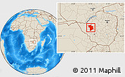 Shaded Relief Location Map of Lupane