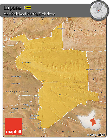 Physical Map of Lupane, satellite outside
