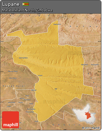 Physical Map of Lupane, satellite outside