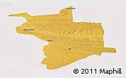 Physical Panoramic Map of Lupane, cropped outside