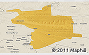 Physical Panoramic Map of Lupane, shaded relief outside