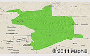 Political Panoramic Map of Lupane, shaded relief outside
