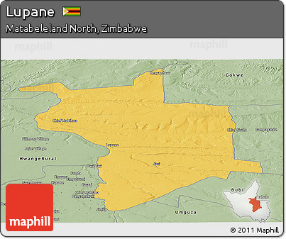 Savanna Style Panoramic Map of Lupane