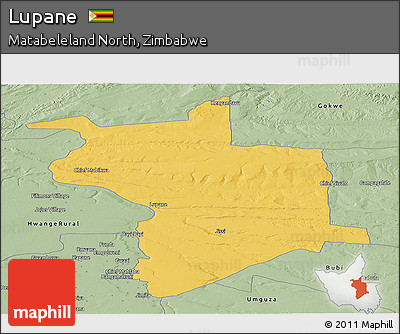 Savanna Style Panoramic Map of Lupane