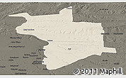 Shaded Relief Panoramic Map of Lupane, darken