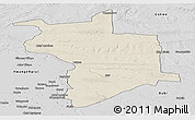 Shaded Relief Panoramic Map of Lupane, desaturated