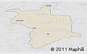 Shaded Relief Panoramic Map of Lupane, lighten, desaturated