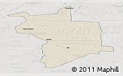 Shaded Relief Panoramic Map of Lupane, lighten, semi-desaturated