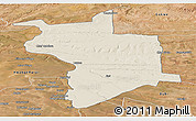 Shaded Relief Panoramic Map of Lupane, satellite outside