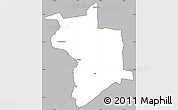 Gray Simple Map of Lupane, cropped outside