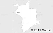 Silver Style Simple Map of Lupane, single color outside