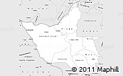 Silver Style Simple Map of Matabeleland North