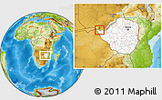 Physical Location Map of VICTORIA FALLS, highlighted country, within the entire country