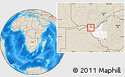 Shaded Relief Location Map of VICTORIA FALLS, highlighted parent region