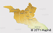 Physical 3D Map of Matabeleland South, cropped outside