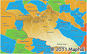 Physical 3D Map of Matabeleland South, political outside