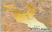Physical 3D Map of Matabeleland South, satellite outside