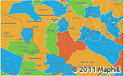 Political 3D Map of Matabeleland South