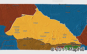 Political 3D Map of Beitbridge, darken