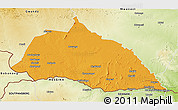 Political 3D Map of Beitbridge, physical outside