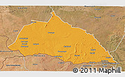 Political 3D Map of Beitbridge, satellite outside