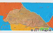 Satellite 3D Map of Beitbridge, political outside