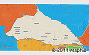 Shaded Relief 3D Map of Beitbridge, political outside