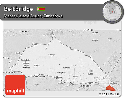 Silver Style 3D Map of Beitbridge