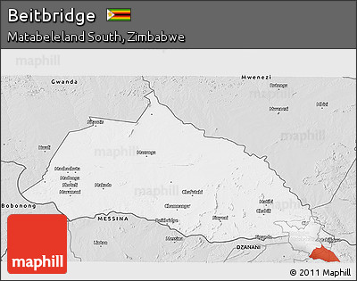 Silver Style 3D Map of Beitbridge