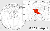 Blank Location Map of Matabeleland South