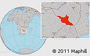 Gray Location Map of Matabeleland South