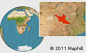 Satellite Location Map of Matabeleland South