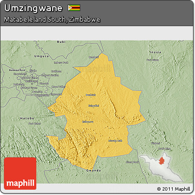 Savanna Style 3D Map of Umzingwane